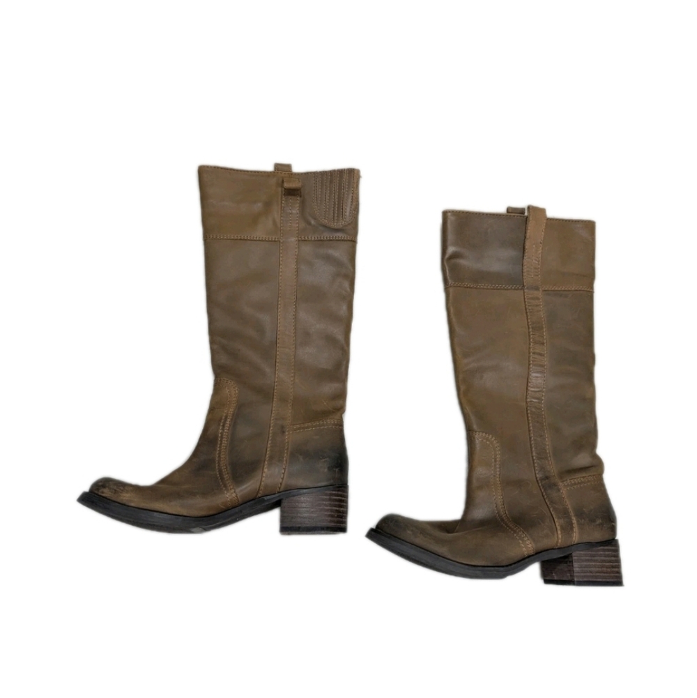 Arturo Chiang Riding Boots 6.5 Brown Distressed Equestrian bxbg